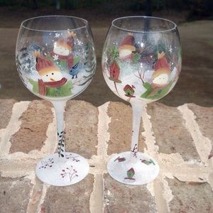 Hand Painted Crystal Goblets